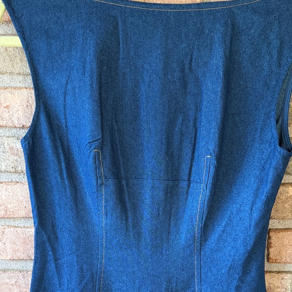 Commense Denim-Style Sleeveless Maxi Dress in Navy Blue - Picture 4 of 12